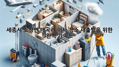 세종시 소정면 대곡리 이사 청소: 새출발을 위한 완벽 가이드